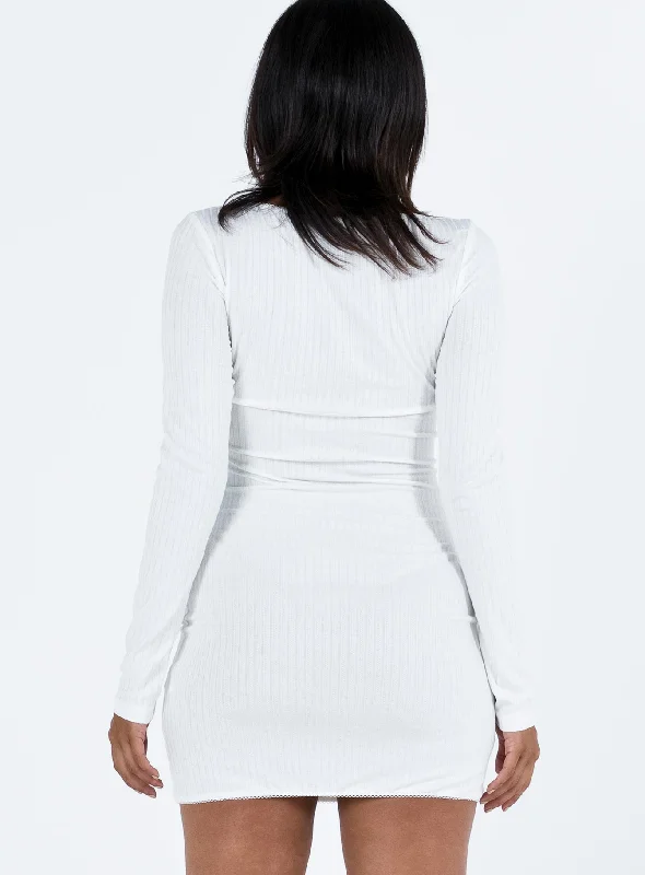 Millard Long Sleeve Mini Dress White