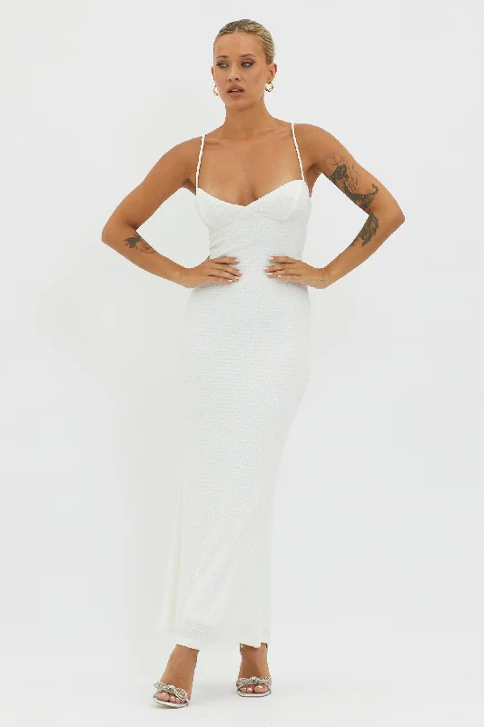 Lennox Elastic Back Bodycon Dress White