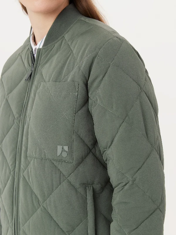 The Skyline Reversible Maxi Bomber in Boreal Green