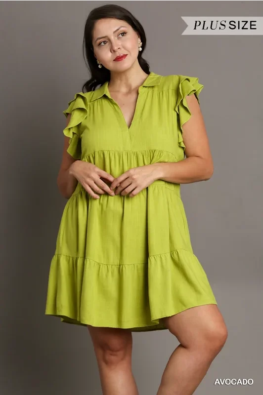 Avocado Linen Blend Dress