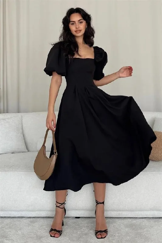 Balloon Sleeve Princess Dress Black REF : 28384