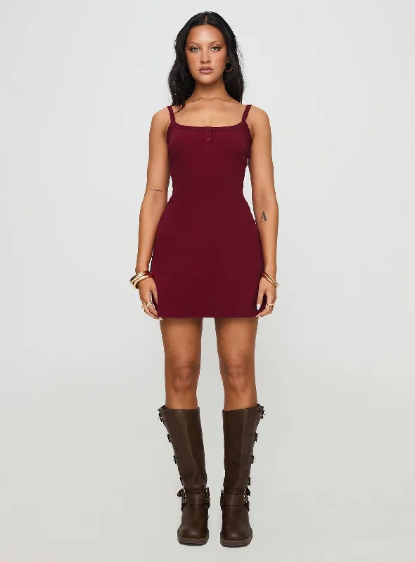 Baseline Rib Mini Dress Red