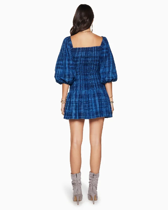 Caroline Tie Front Mini Dress - Indigo