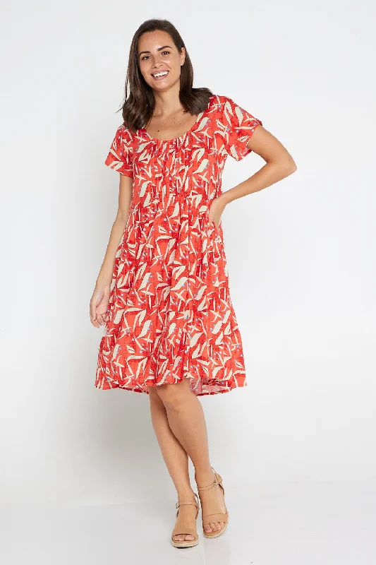 Emery Cotton Dress - Vermillion Olive Tree