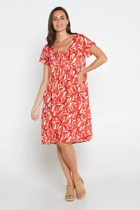 Emery Cotton Dress - Vermillion Olive Tree