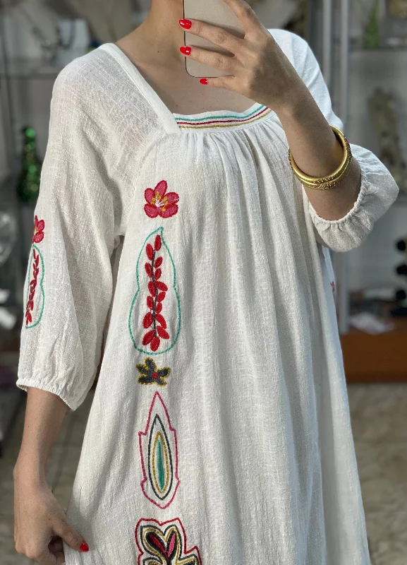 Floral Embroidered Midi Dress