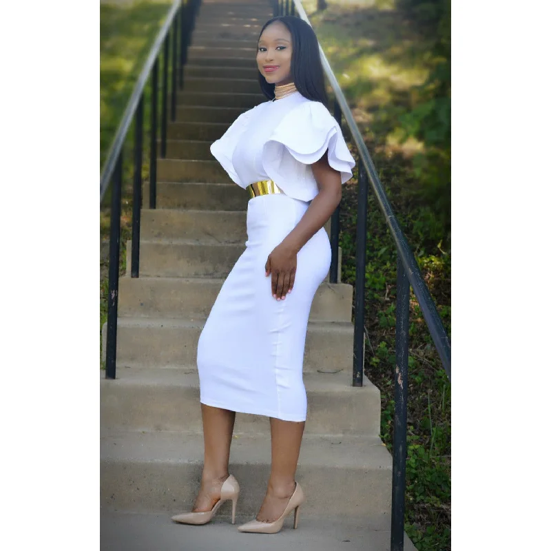 GOAL DIGGER DRESS-WHITE