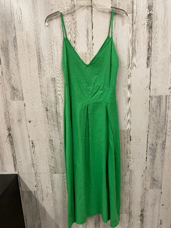 Green Dress Casual Maxi Zara, Size M