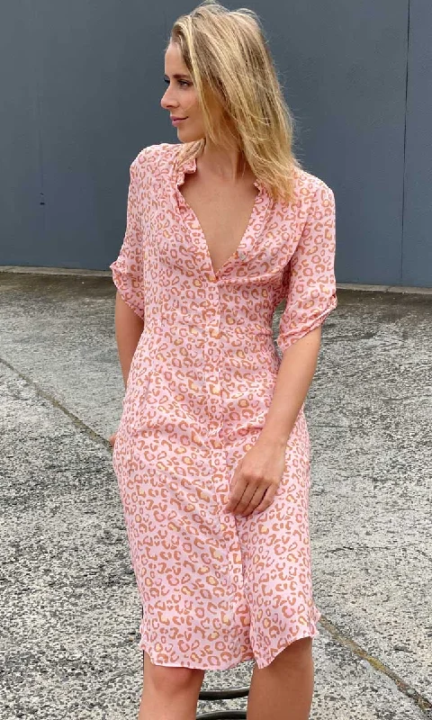 HOSS Pink Ocelot Dress