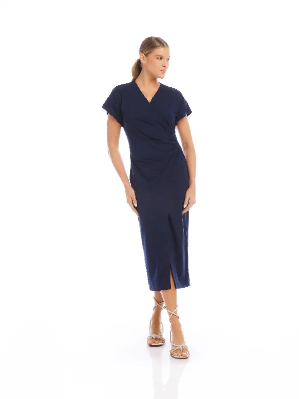 Luna Midi Dress in Navy