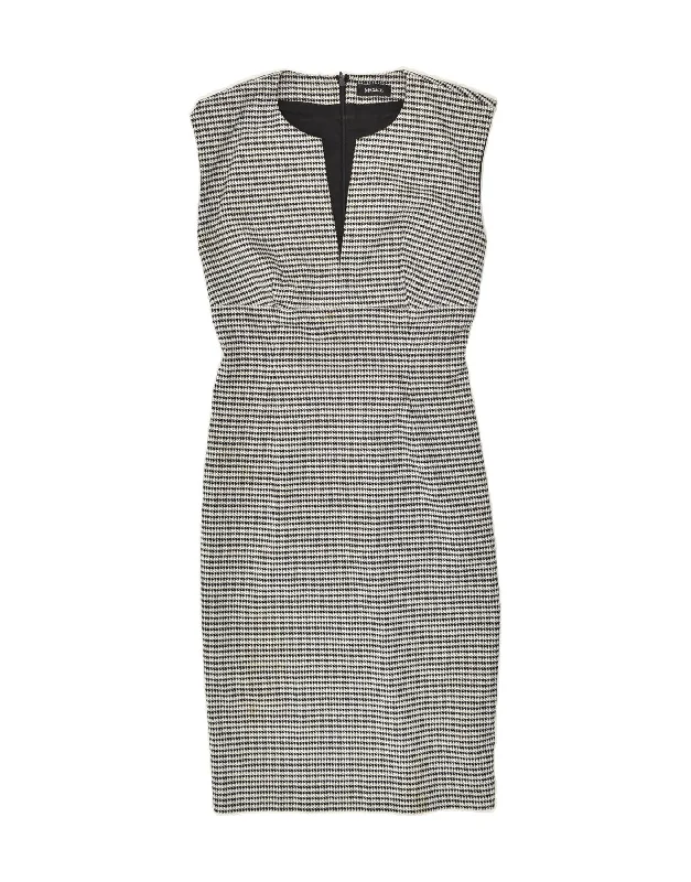 MAX & CO. Womens Sleeveless Bodycon Dress UK 10 Small Grey Striped Cotton