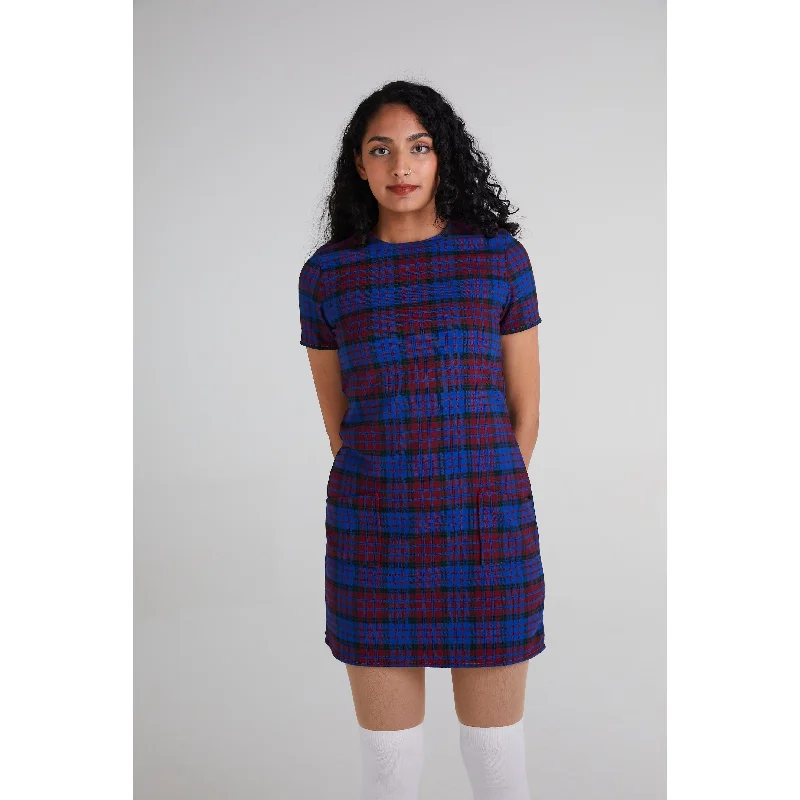 Modfather Clothing - Made in England 'The Nancy' Blue / Maroon - Dress