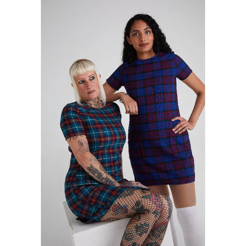 Modfather Clothing - Made in England 'The Nancy' Blue / Maroon - Dress