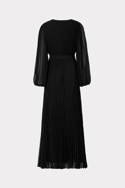 Nadie Pleated Maxi Dress - Black