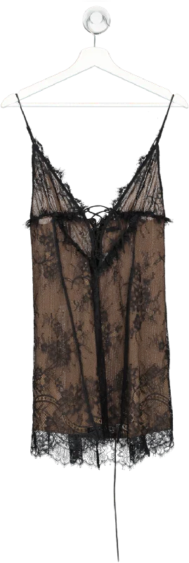 NBD Black Lace Mini Dress UK S