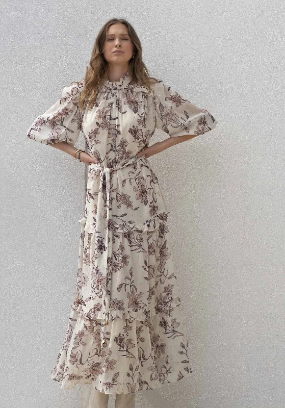 Plaza Floral Maxi Dress with Sleeve