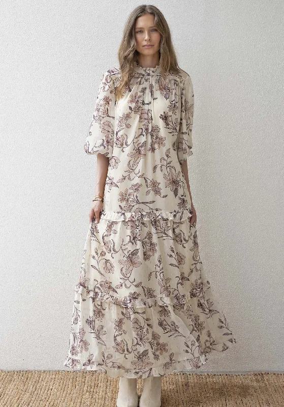 Plaza Floral Maxi Dress with Sleeve