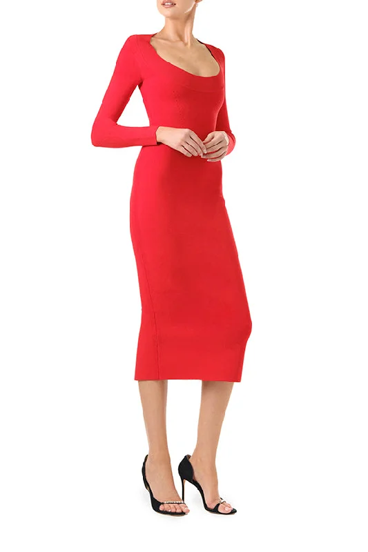 Long Sleeve Knit Midi Dress