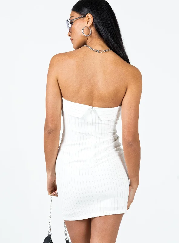 Sebastian Strapless Mini Dress White