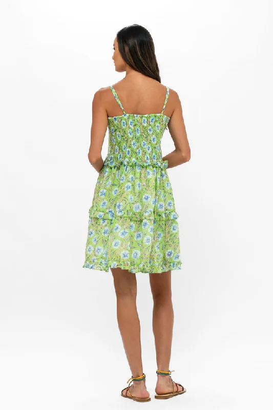 Smocked Back Mini in Amalfi Lime