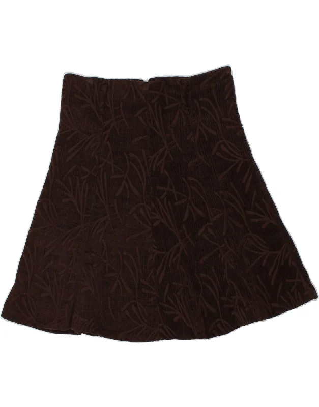 VINTAGE Womens Abstract Pattern A-Line Skirt W30 Medium Brown