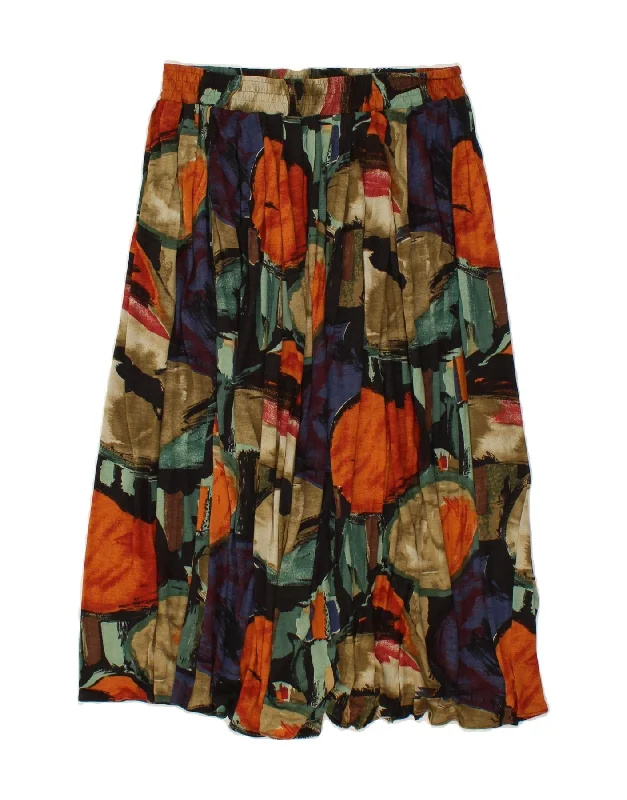 VINTAGE Womens Pleated Skirt IT 44 Medium W29 Multicoloured Geometric