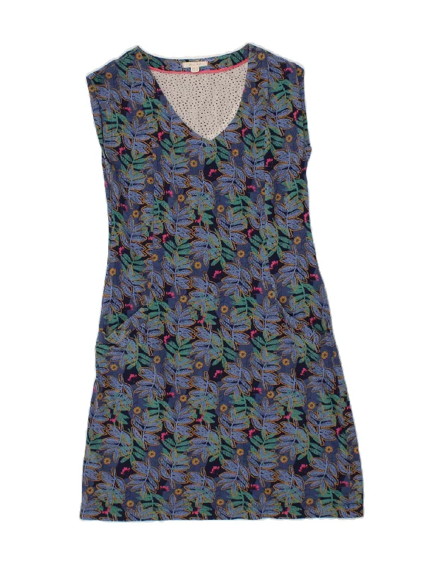 WHITE STUFF Womens Sleeveless A-Line Dress UK 10 Small Navy Blue Floral