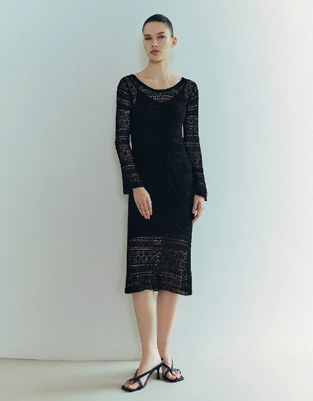 Crew Neck Knitted Skinny Dress