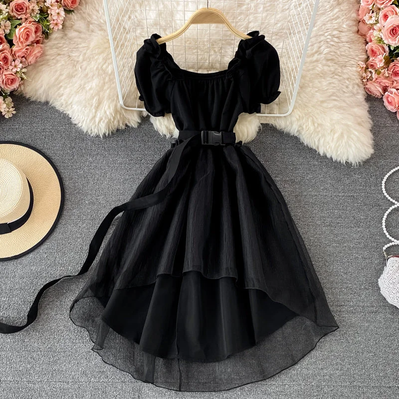 Cute A line high low dress fashion dress  604