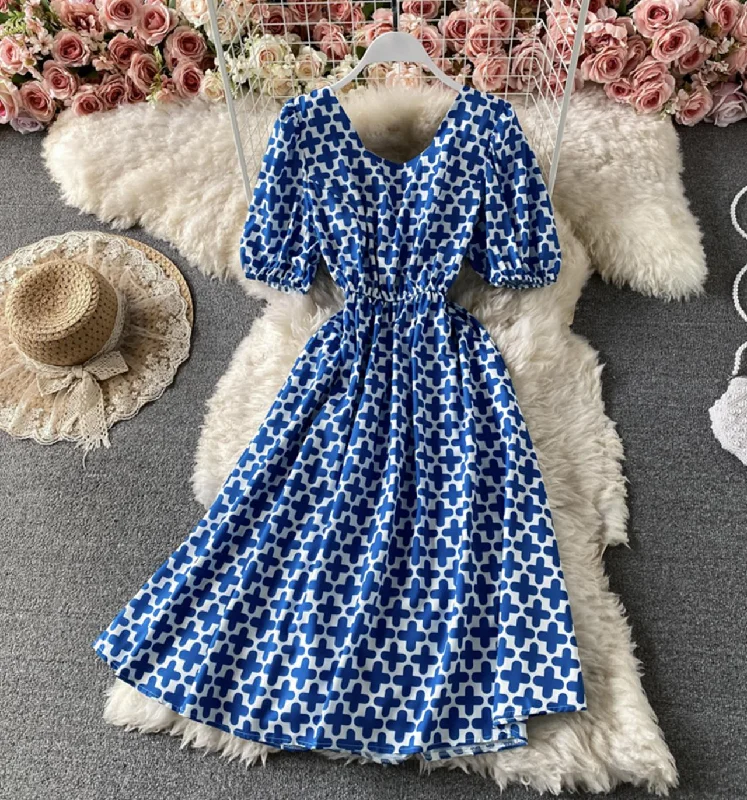 Cute A line round neck dress back bow dress dress  706