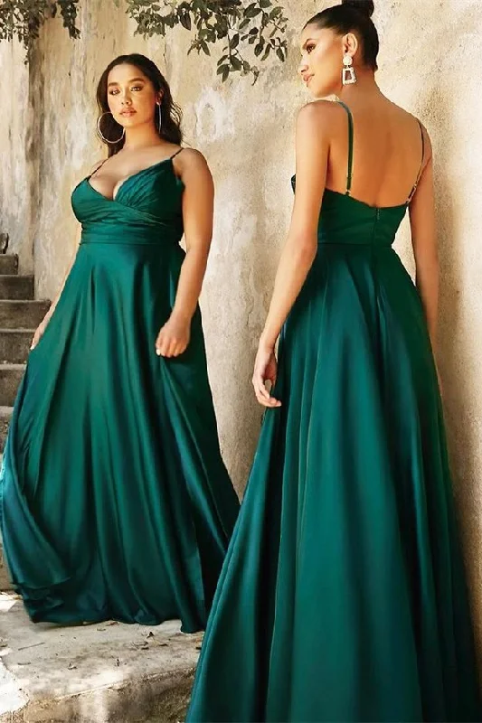 Elegant V-Neck Spaghetti-Straps Mermaid Prom Dress With Split gh732