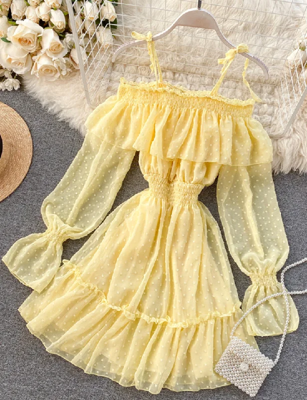 Lovely tulle long sleeve dress  1042