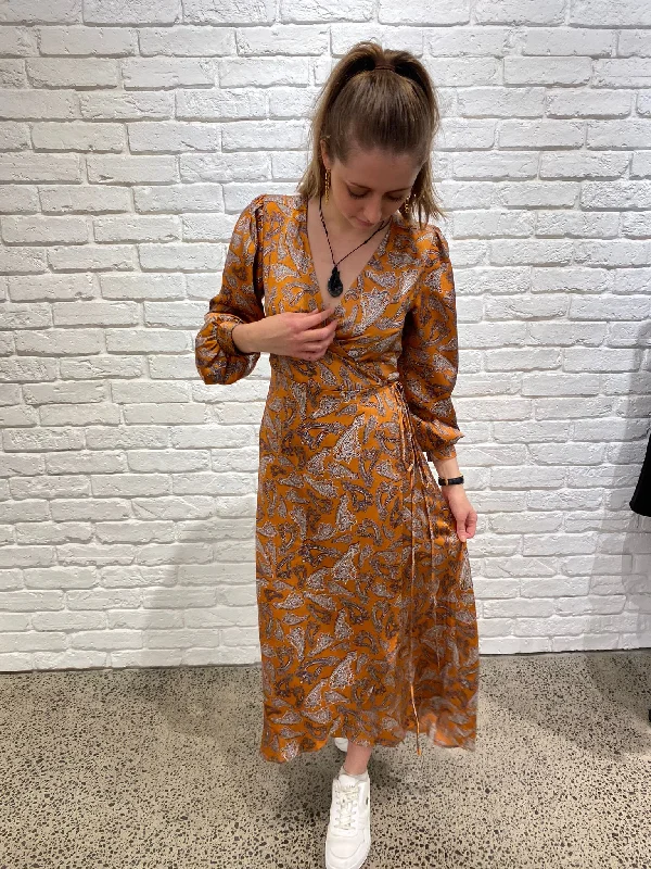 Luna Dress - Rust Paisley print