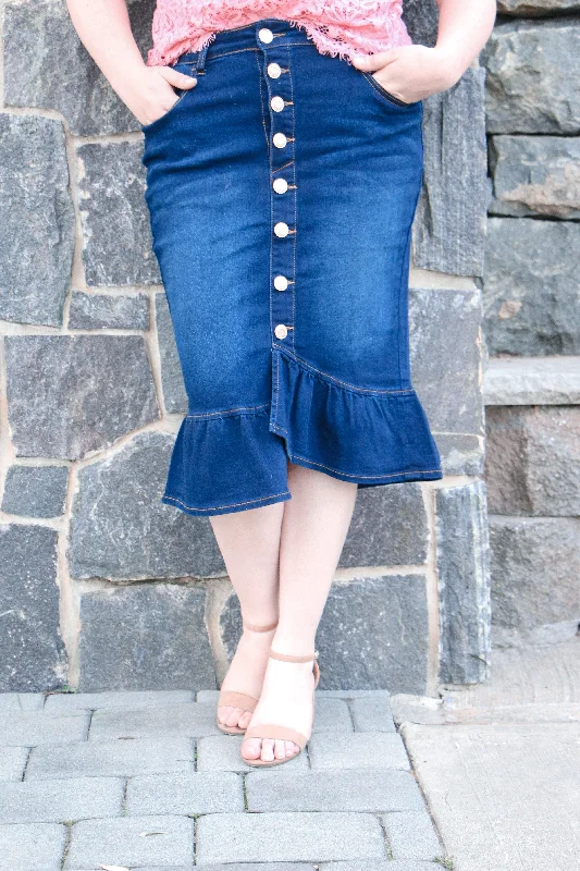 Miranda Dark Denim Skirt