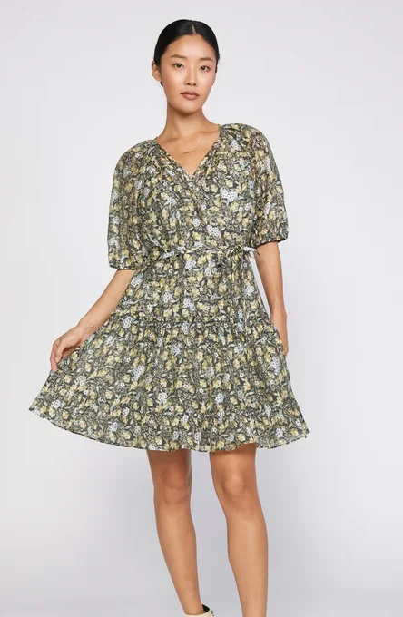 Penelope Tiered Wrap Mini Dress