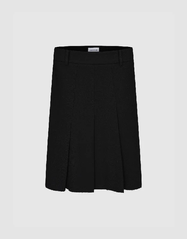 Pleated Midi Straight Skirt