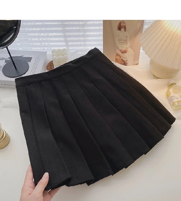 Pleated skirt high waist casual skirt  5338